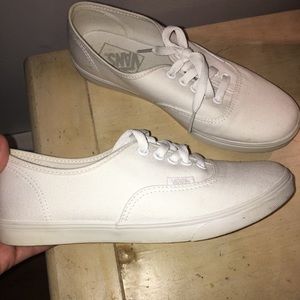 White Vans Authentic Skateboarding Sneakers